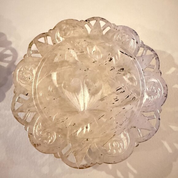 VINTAGE SILVERPLATE FOOTED NUT / CANDY DISHES SET OF 3 PIERCED FLORAL DESIGN - Picture 5 of 6